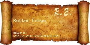 Retter Ernye névjegykártya
